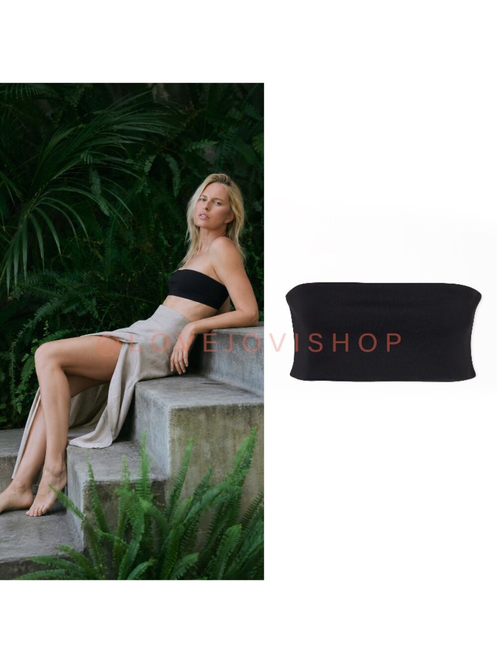 Minimalist | Open Edit Black Bandeau Top | Basic Summer Staple | Fitted Layer